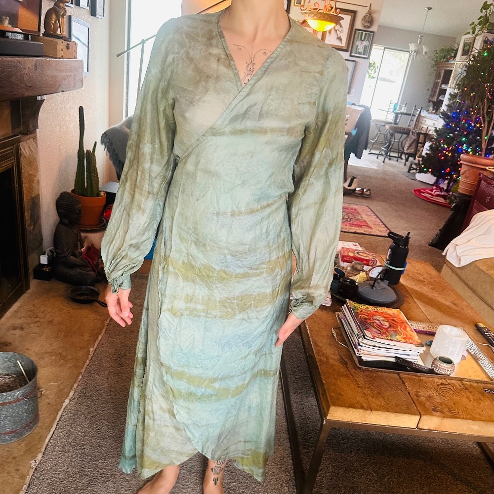 Vintage Ahimsa Silk Wrap Dress
